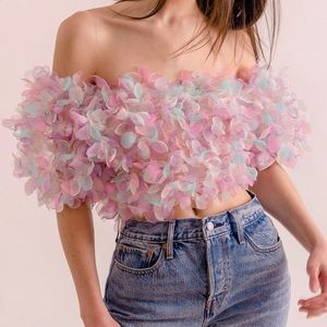 Lirika Matoshi Pastel Organza crop top